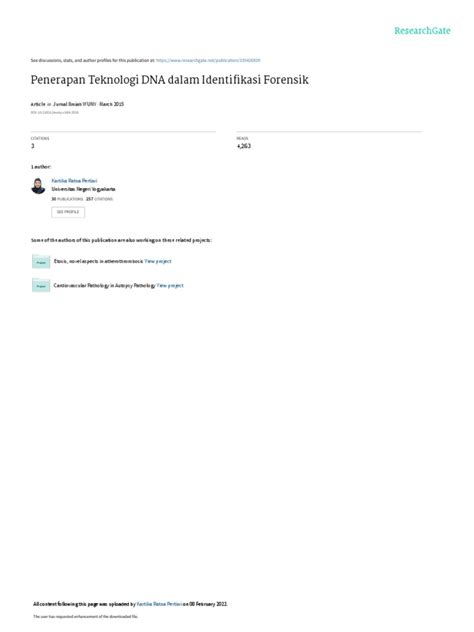 Peran DNA dalam Identifikasi Forensik - muktibox.com