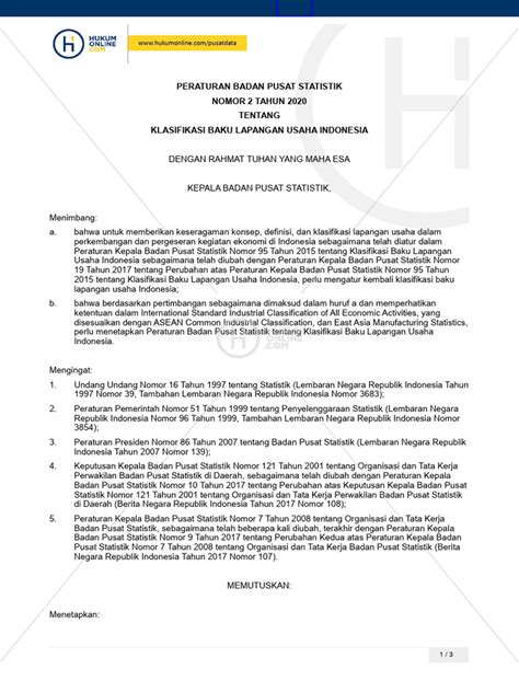 Peraturan BPS 2 2020 PDF | PDF - Scribd - raincitystudios.com
