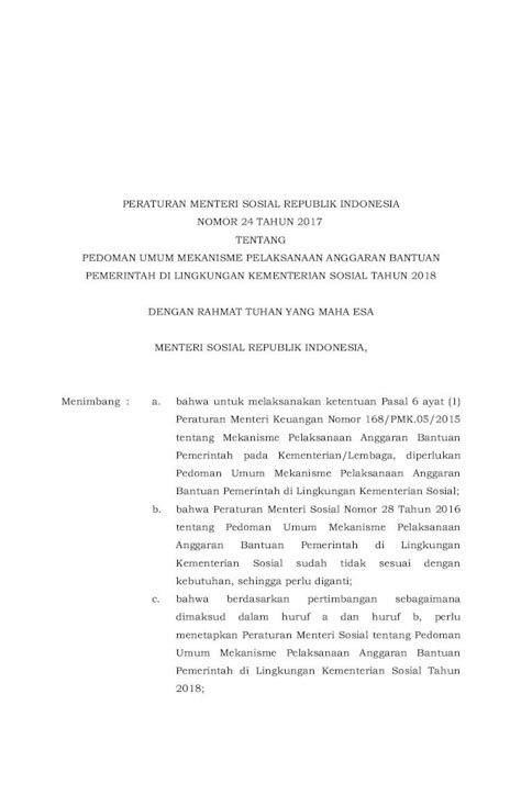 PERATURAN MENTERI SOSIAL REPUBLIK INDONESIA PEDOMAN …