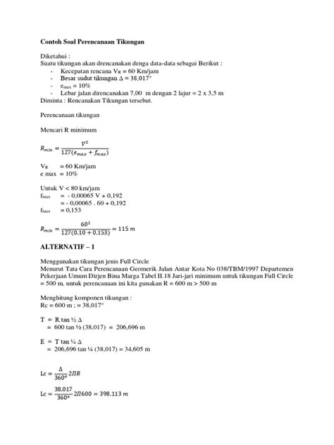 Perencanaan Tikungan Jalan Full Circle | PDF - wintechmobiles.com