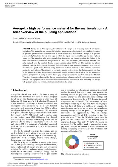 Performance of aerogel as a thermal insulation material towards a ... - wintechmobiles.com