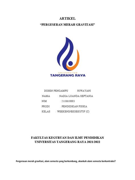 Pergeseran merah gravitasi | S1 | Terakreditasi | Universitas STEKOM ... - muktibox.com