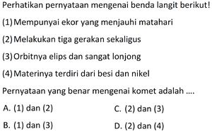 Perhatikan pernyataan mengenai benda langit beriku... - Roboguru - wintechmobiles.com