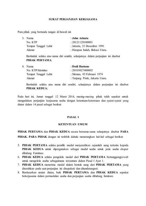 Perjanjian Kerjasama Pihak I dan II - raincitystudios.com