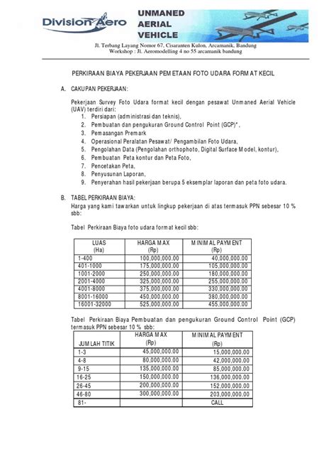 Perkiraan Biaya Pemetaan Drone | PDF - Scribd - wintechmobiles.com