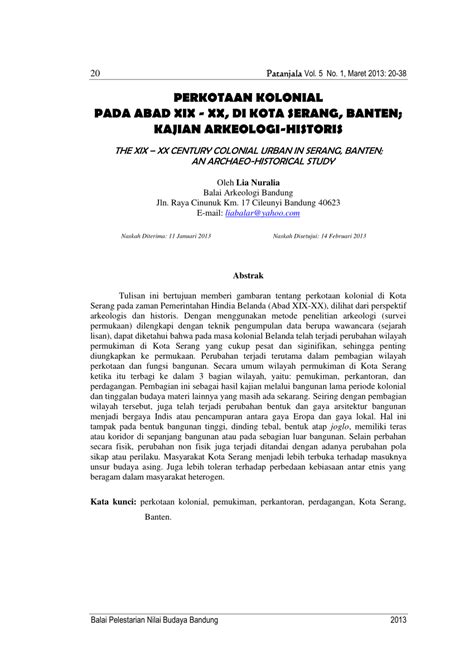 PERKOTAAN KOLONIAL PADA ABAD XIX - XX, DI KOTA SERANG, … - wintechmobiles.com