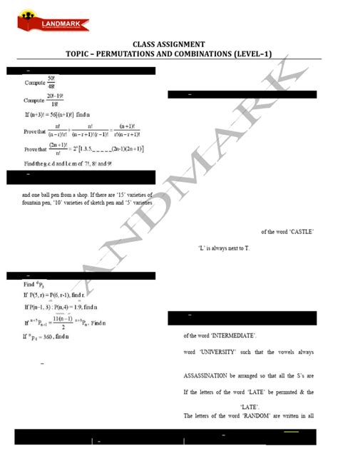 Permutations and combinations assignment tutors (Doctorate/PhD) - wintechmobiles.com