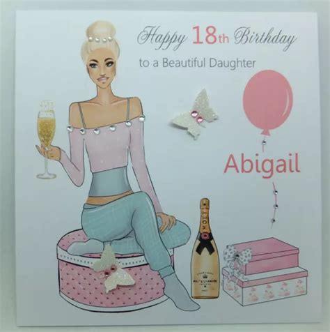 PERSONALISED Handmade Birthday Card Daughter Granddaughter 18 21 Any Age