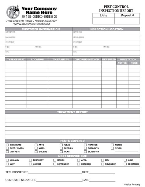 PEST1011 Pest Control Inspection Report