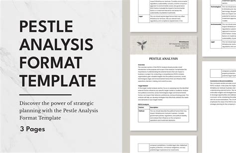 PESTLE Analysis Template in Word and Pdf formats