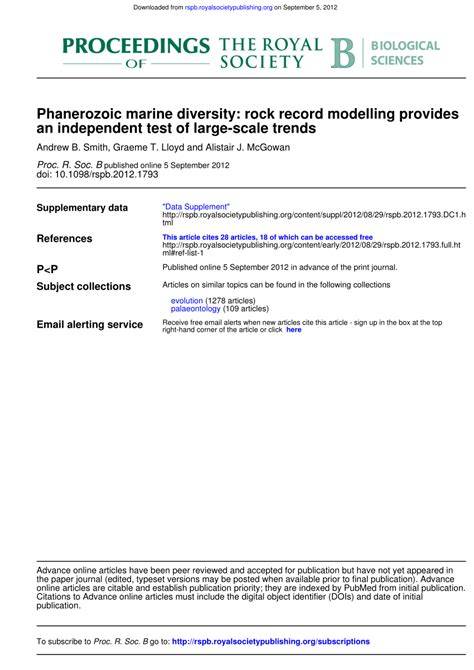 Phanerozoic marine diversity and the fossil record - raincitystudios.com