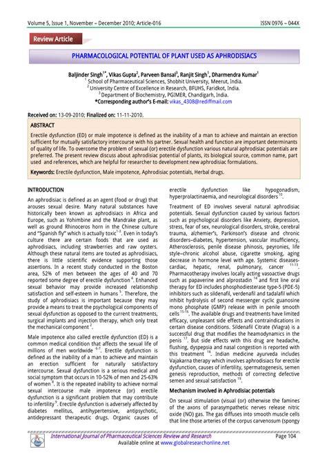 Pharmacological potential of plant used as aphrodisiacs - raincitystudios.com
