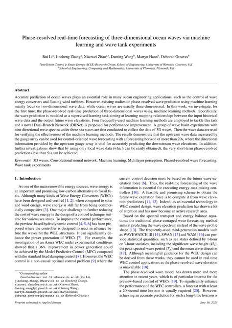 Phase-resolved real-time forecasting of three-dimensional ocean waves ... - raincitystudios.com