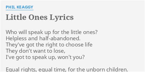 PHIL KEAGGY LITTLE ONES LYRICS JustSomeLyrics