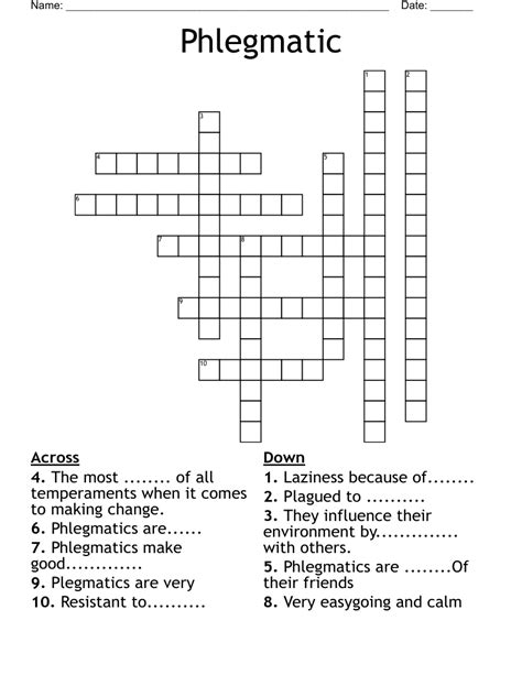 PHLEGMATIC crossword clue - All synonyms & answers