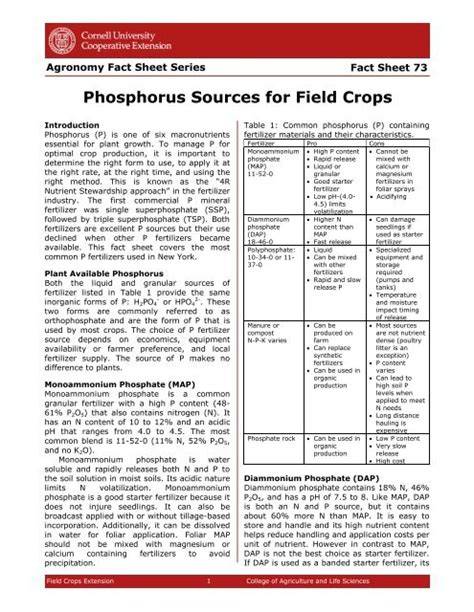 Phosphorus Sources for Field Crops - raincitystudios.com