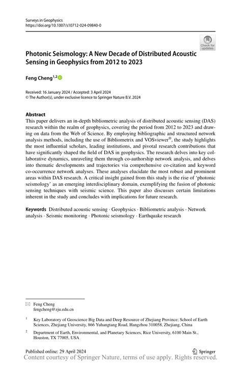 Photonic Seismology: A New Decade of Distributed Acoustic - raincitystudios.com