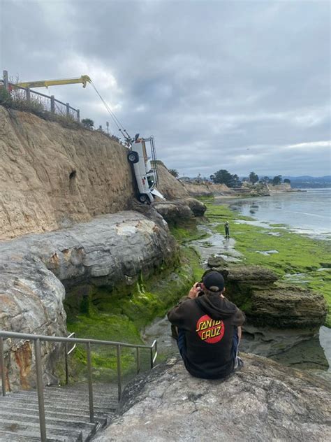 PHOTOS: Suspected drunk driver careens over Santa Cruz cliff