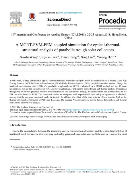 Photothermal MCRT-FVM coupling simulation of an ET-CPC collector ... - raincitystudios.com