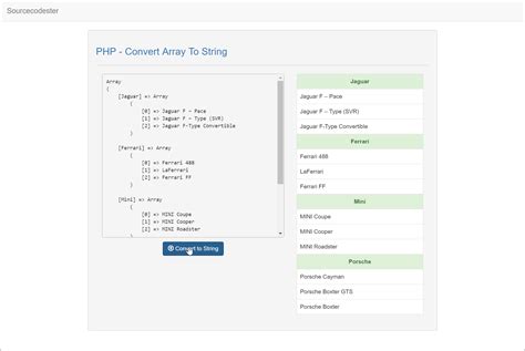 PHP Convert Array To String Free Source Code Projects and Tutorials