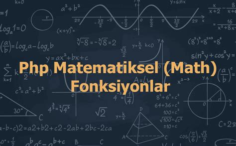 PHP Ders Notları Matematiksel Fonksiyonlar PHP Defteri.