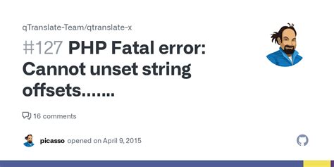 PHP Fatal error: Cannot unset string offsets.... qtx ... - Github