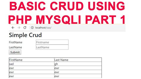 PHP Mysql CRUD simple application. Part 1 · GitHub - Gist