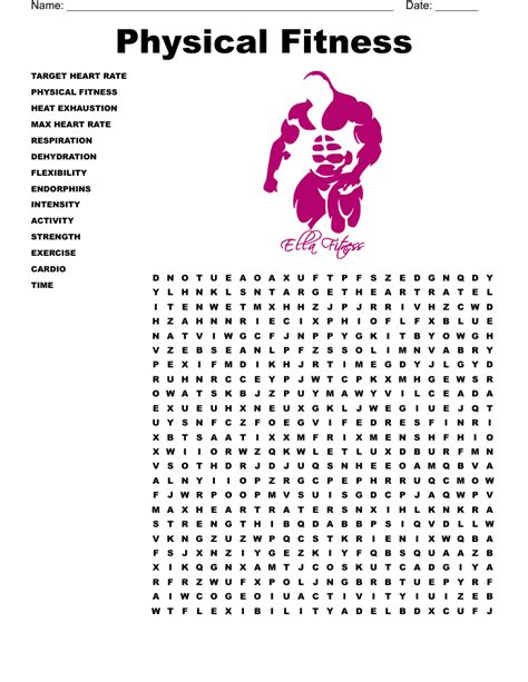 PHYSICAL FITNESS Word Search WordMint