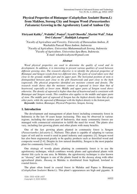 Physical Properties of Paraserianthes falcataria - raincitystudios.com