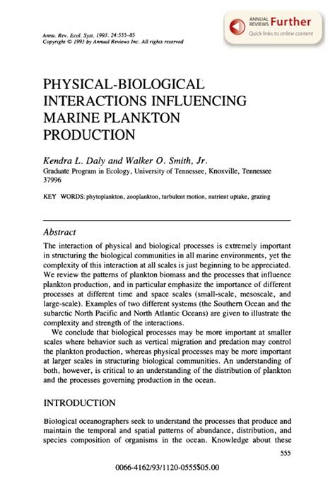 Physical-Biological Interactions Influencing Marine Plankton Production - raincitystudios.com