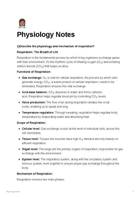 Physiology Lecture Notes and Key Concepts for Study - muktibox.com