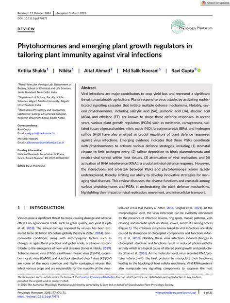 Phytohormones and emerging plant growth regulators in tailoring plant ... - raincitystudios.com