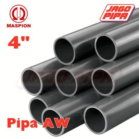 Pipa Maspion AW Abu 4" Pipa PVC Pralon Batang 4 meter Lente - raincitystudios.com
