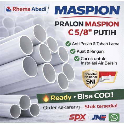 PIPA PVC MASPION 5/8" PIPA LISTRIK 5/8" … - raincitystudios.com