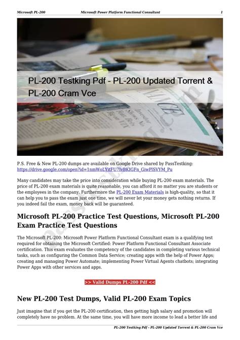 PL-200 PDF Testsoftware