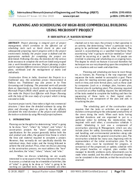 PLANNING AND SCHEDULING OF HIGH-RISE COMMERCIAL …