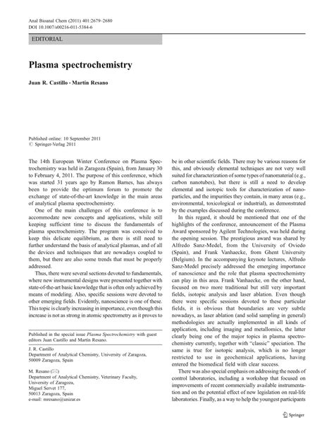 PLASMA SPECTROCHEMISTRY - General Chapters - United States … - wintechmobiles.com