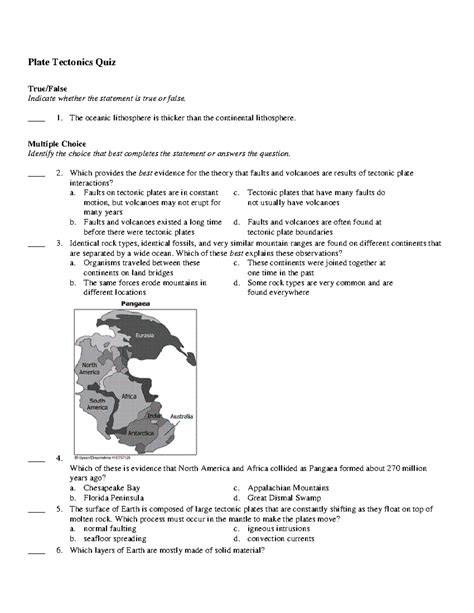 Plate Tectonics Evidence and Analysis Quiz - ProProfs - raincitystudios.com