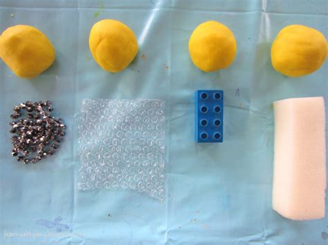 Playdough Imprints. Texture and Pattern Exploration - muktibox.com