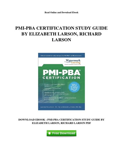 PMI-PBA Certification Study Guide