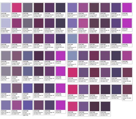 PMS Purple Color Chart