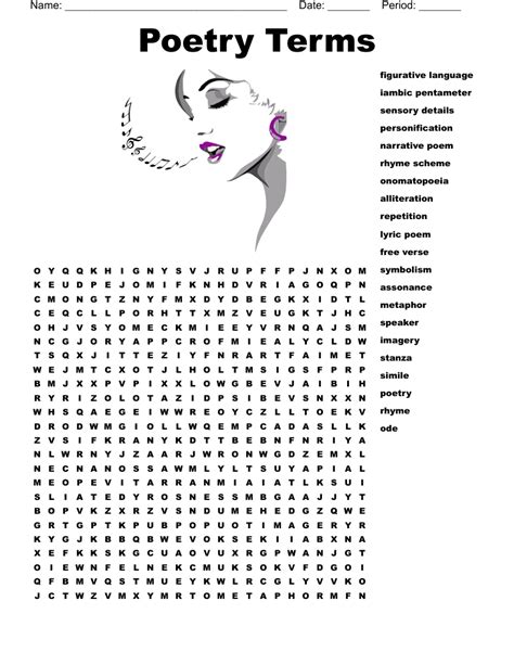 POETRY TERMS Word Search WordMint