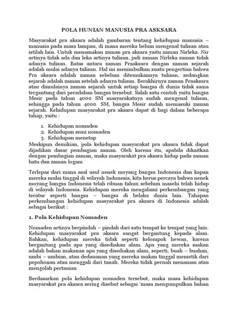 Pola Hunian Manusia Praaksara | PDF - Scribd - wintechmobiles.com