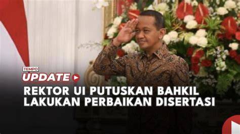 Polemik Disertasi Bahlil: Selesai S3 Kilat hingga UI Kalah Lawan ... - raincitystudios.com