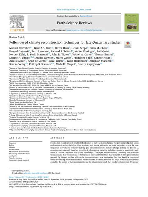 Pollen-based climate reconstruction techniques for late Quaternary ... - raincitystudios.com
