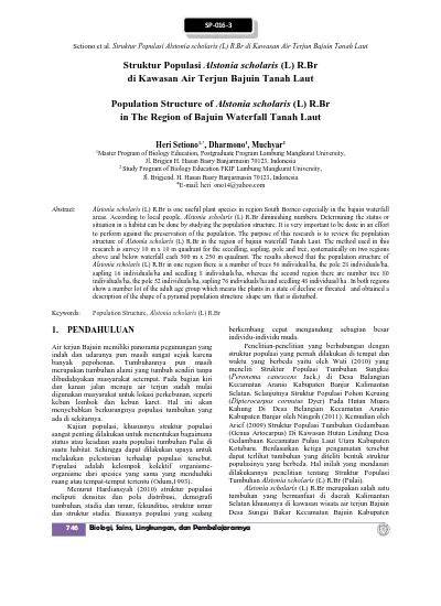 Population Structure of Alstonia scholaris (L) R.Br in The Region of ... - raincitystudios.com