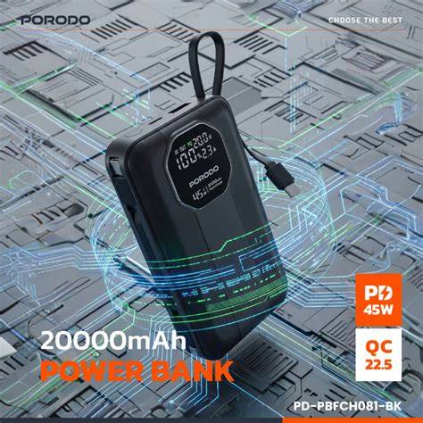 Porodo 45w Power Bank 20000mah - Black price in Kuwait | Compare Prices - raincitystudios.com