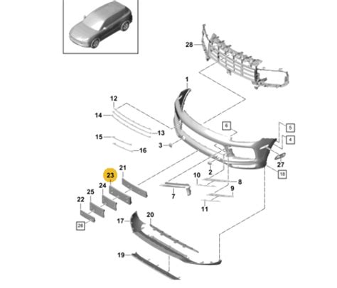 PORSCHE CAYENNE 9Y0 Front Bumper License Number Holder