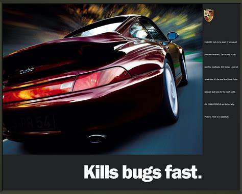 PORSCHE Kills bugs fast. Kill bugs, Porsche, Car posters