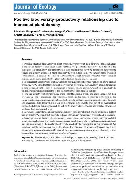 Positive biodiversity-productivity relationship … - raincitystudios.com